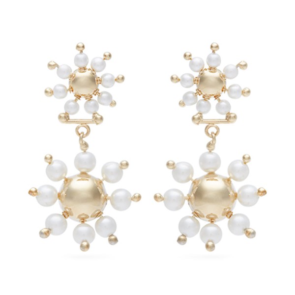 Daisy Faux-Pearl Drop Earrings from Rosantica