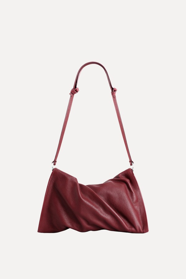 Twisted Leather Mini Clutch Bag
