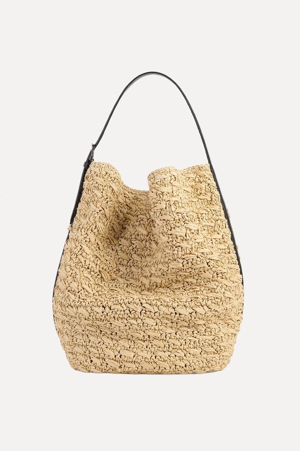 Belted Paper Raffia Tote