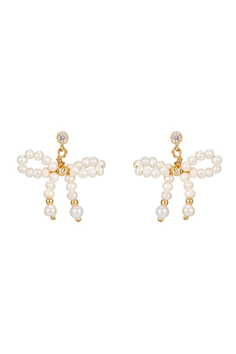 Fresh Water Pearl Bow Earrings from E&E Jewellery