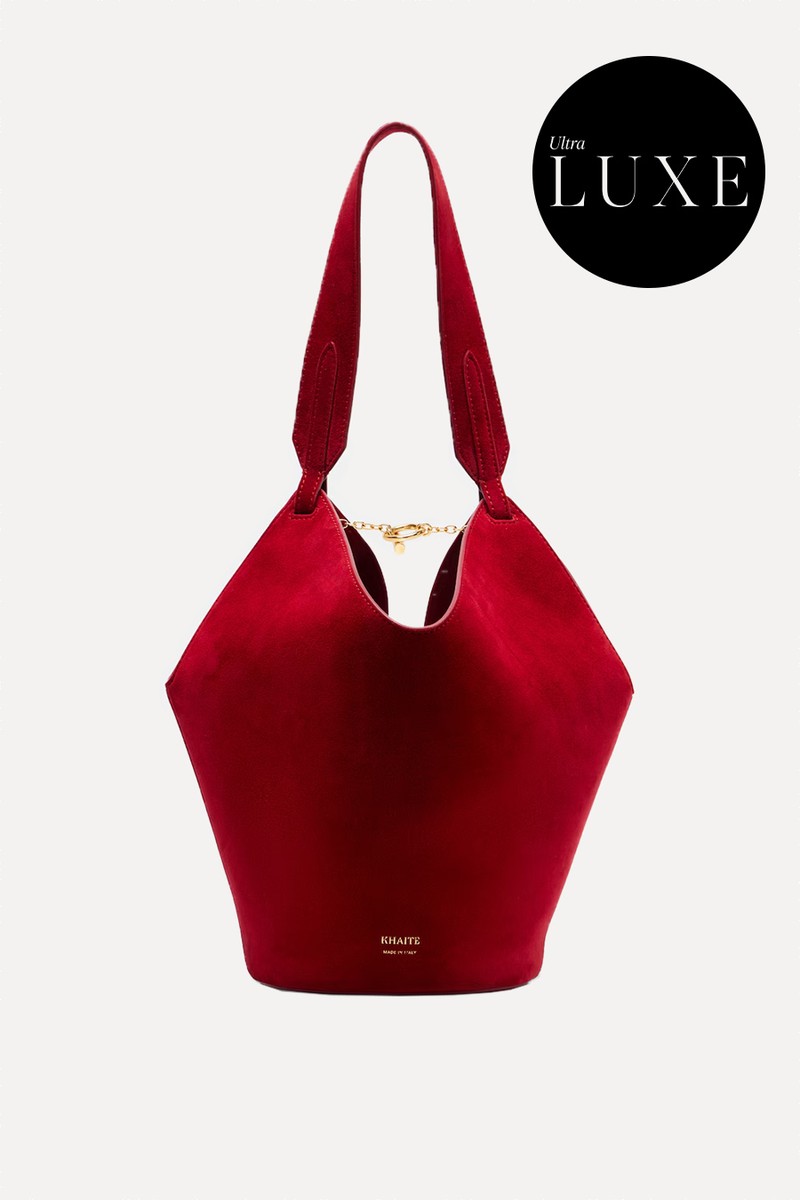 Lotus Mini Suede Tote Bag from Khaite