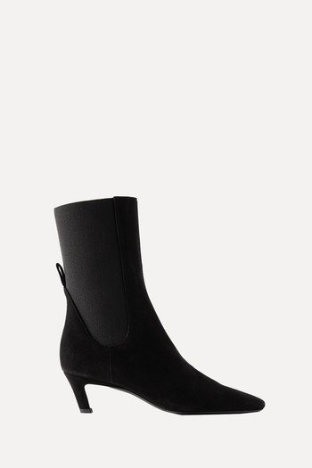 The Mid Heel Suede Chelsea Boots  from Totême