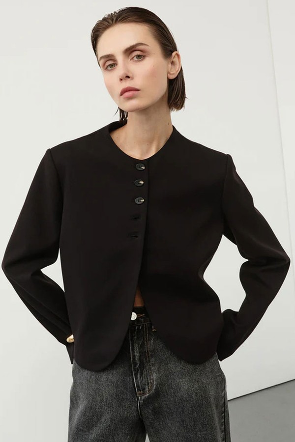 Ryan Black Cropped Blazer from Dissh