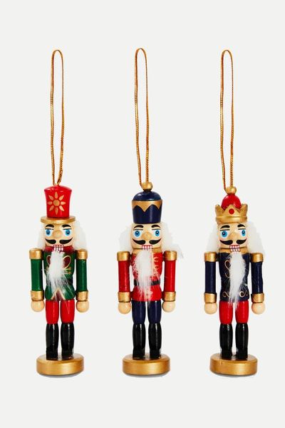 3pk Wooden Nutcracker Hanging Ornaments