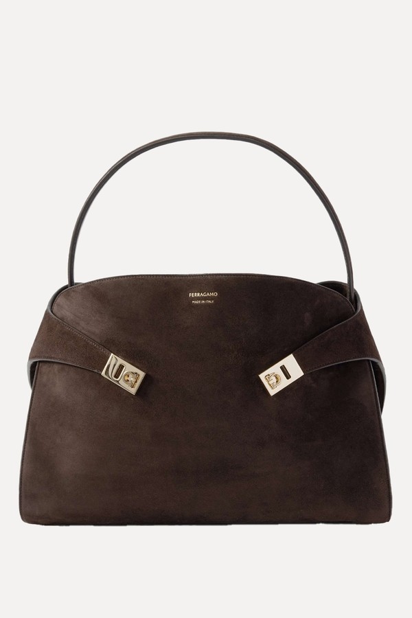 Hug Medium Suede Tote from  Ferragamo