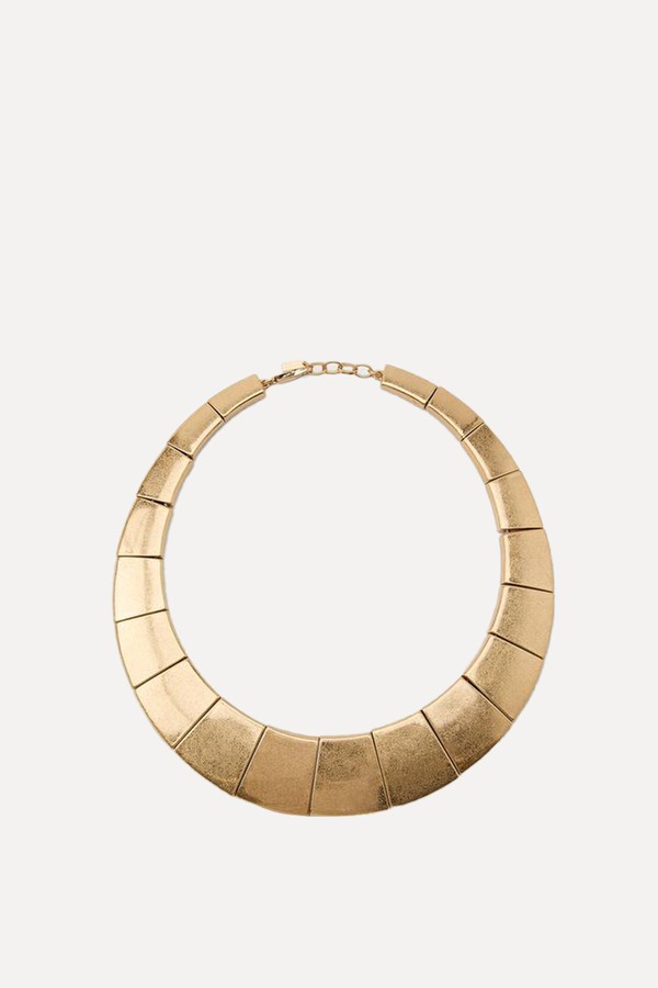 Metal Necklace With Geometric Pieces