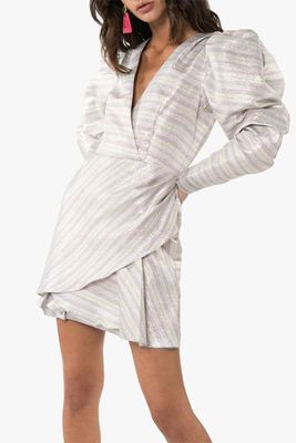 Pouf Sleeve V-Neck Mini Dress from Rotate