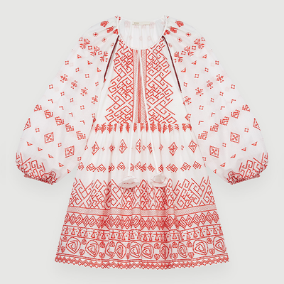 Baby-Doll Style Fully Embroidered Dress, £279 | Maje