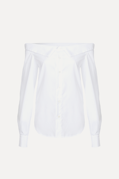 Off-Shoulder Poplin Shirt