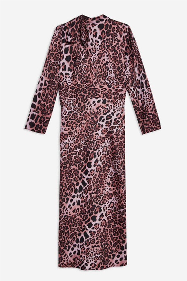 Leopard Bias Pussybow Dress