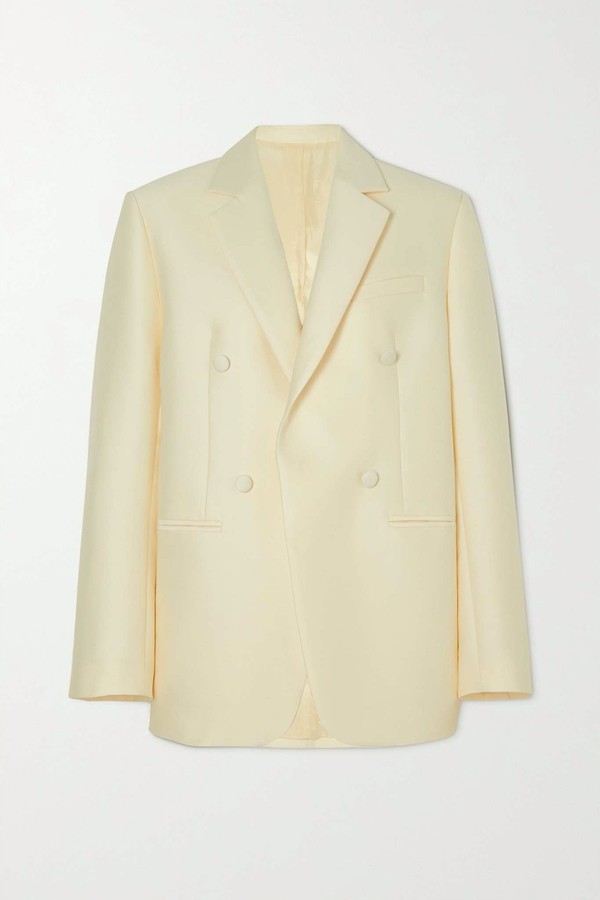Double-Breasted Sateen Blazer from Totême
