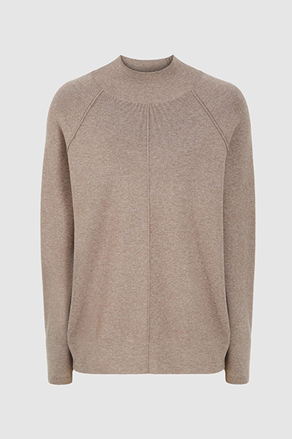 Andrea Knitted Funnel Neck Sweater Brown from Reiss