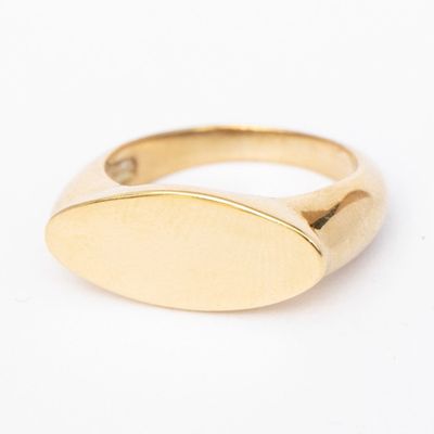 Oval Wide Signet Ring from Seol Gold