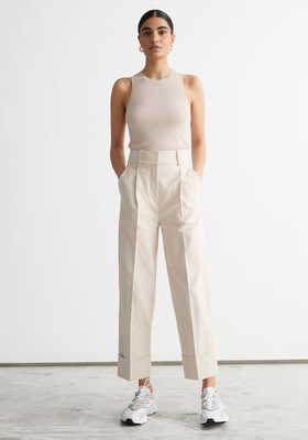 Relaxed Fold-Up Cuff Trousers