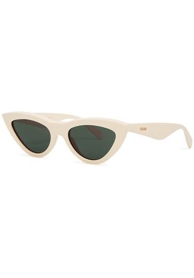 Cream Cat-Eye Sunglasses from Celine