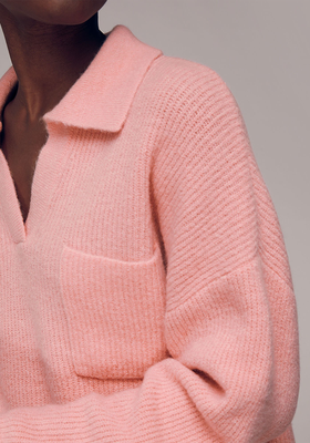 Pink Rib-Collar Sweater from Whistles