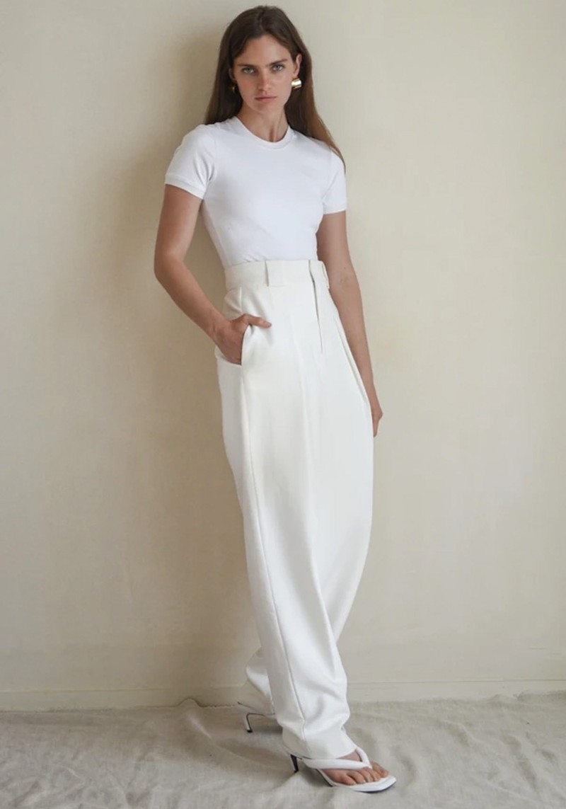 Ivory High Waisted Trousers from Sundarbay