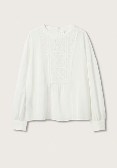 Cotton Embroidered Blouse from Mango