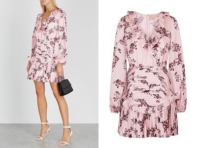 Belle Floral-Print Satin Mini Dress from Keepsake