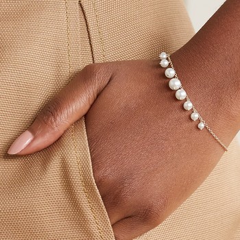 14-Karat Gold Pearl Bracelet from Loren Stewart