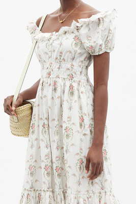 Terrence Floral-Print Cotton Midi Dress from LoveShackFancy