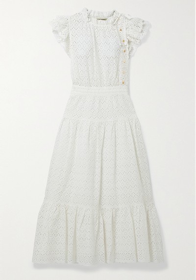 Lucille Ruffled Broderie Anglaise Cotton Midi Dress from Ulla Johnson