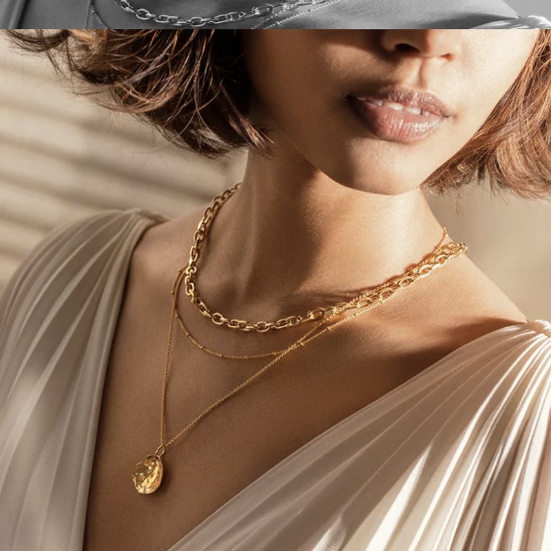 Gold Plated Fine Beaded Necklace from Monica Vinader