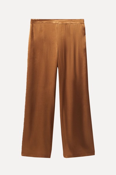 Satin Palazzo Trousers from Mango