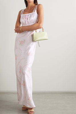 Kyan Floral Print Silk Satin Maxi Dress from LoveShackFancy