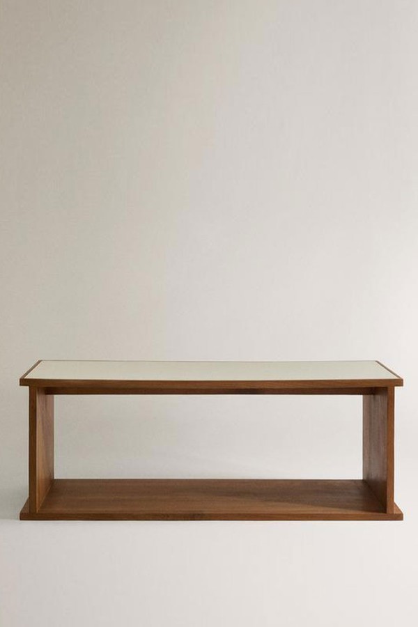 Oak & Leather Storage Unit 