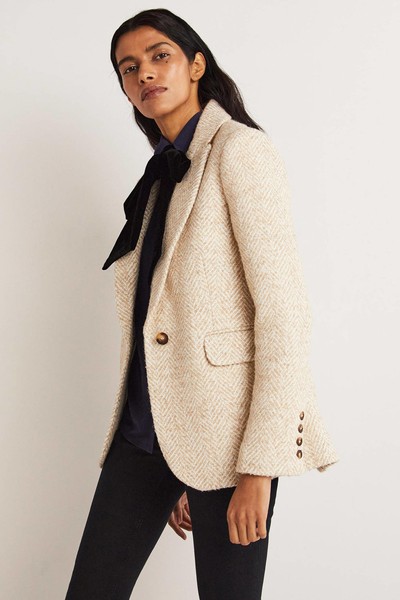 Gold Herringbone Party Blazer