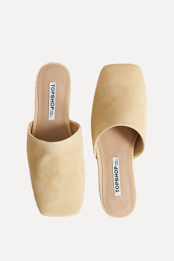 Cressida Premium Real Suede Square Toe Mules from Topshop