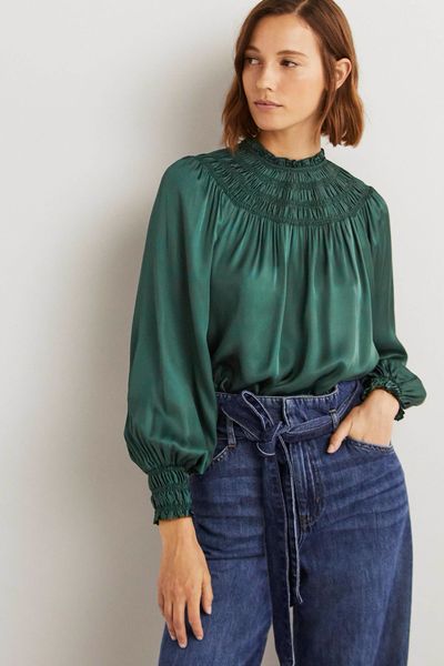 Smocked Yoke Detail Top