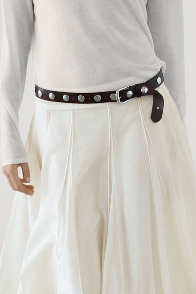 Studded Nappa Leather Belt from Massimo Dutti