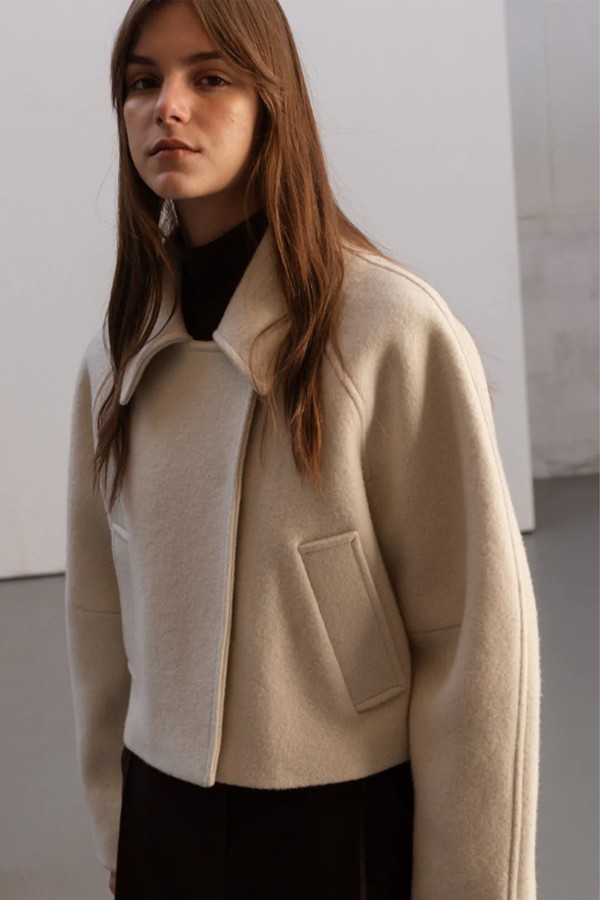 Alpaca Collar Crop Jacket from LVIR