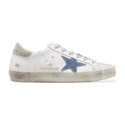 Distressed Leather Denim Sneakers from Golden Goose Deluxe Brand