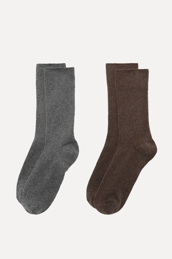 Set Of 2 Ribbed Cotton Socks from Mango