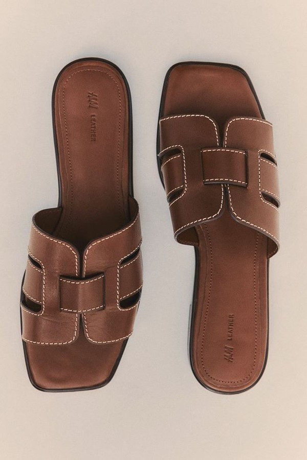 Leather Slides from H&M