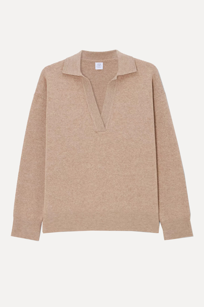 Open Collar Cotton Blend Jumper from John Lewis