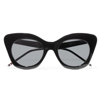 Cat-eye Acetate Mirrored Sunglasses from Thom Browne