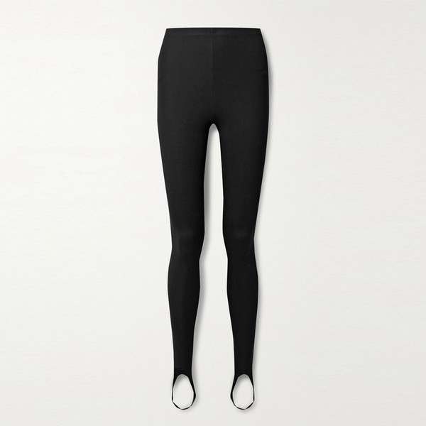 Black Rio Stretch-Ponte Stirrup Leggings from Leset