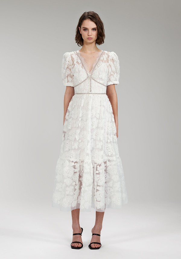 Ribbon Lace Midi Dress