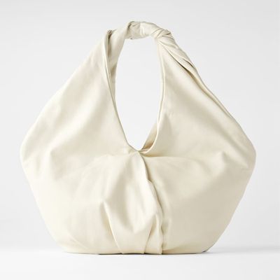 Leather Oval Tote Bag from Zara