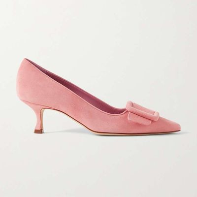 Maysale 50 Buckled Suede Pumps from Manolo Blahnik