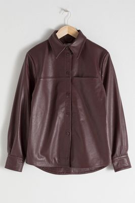 Leather Button Up Shirt from & Other Stories