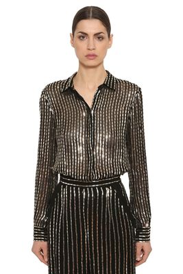 Sequined Sheer Georgette Shirt from Temperley London