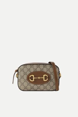 Horsebit 1955 Leather-Trimmed Canvas-Jacquard Camera Bag from Gucci