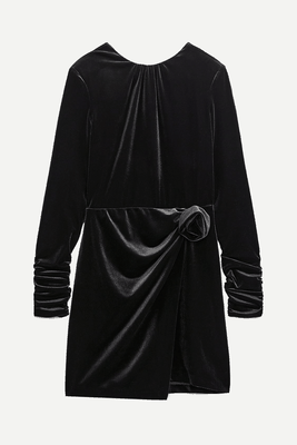 Draped Velvet Dress from Zara