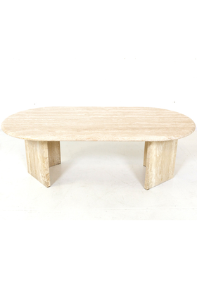 Oval Travertine Coffee Table from Vinterior