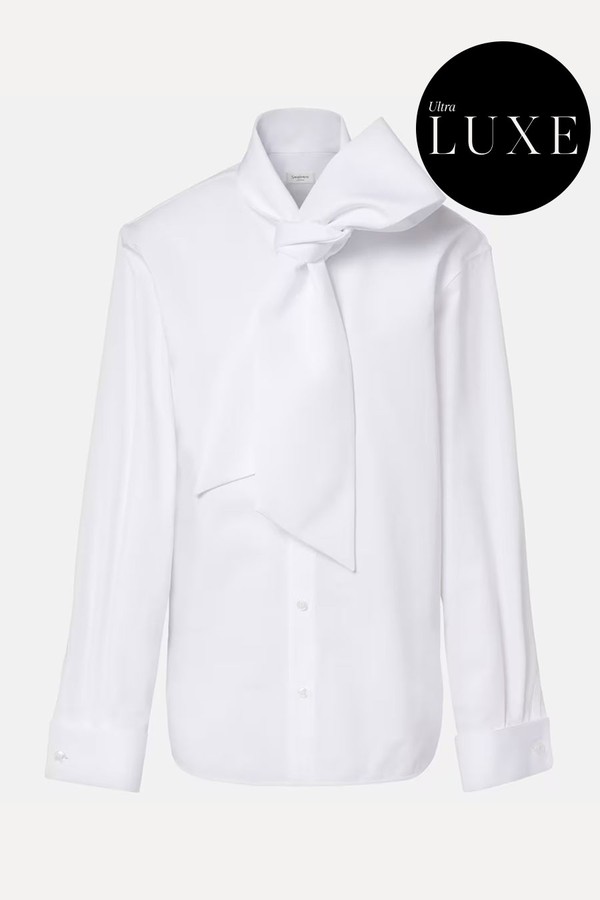 Tie-Neck Cotton Poplin Blouse from Saint Laurent